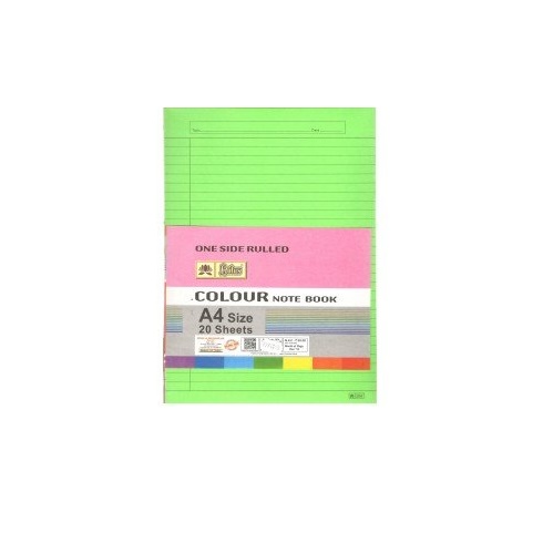A4 Colored Sheets one side ruled (Pack of 20)