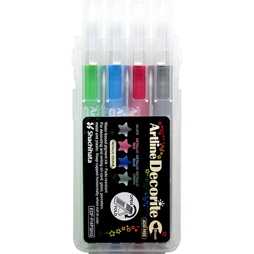 Artline Decorite | Brush Marker | Metallic | Pack of 4 | PSH3