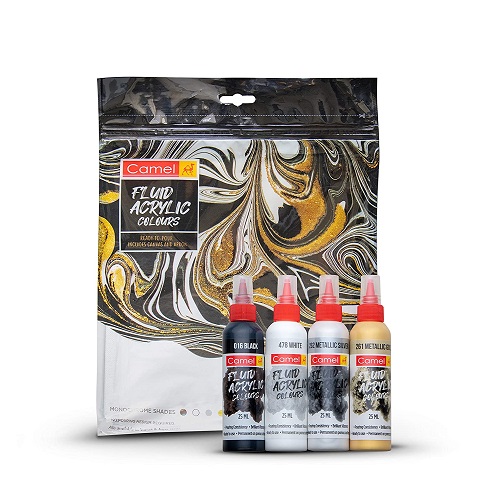 Camel Fluid Acrylic Colours Monochrome DIY Kit