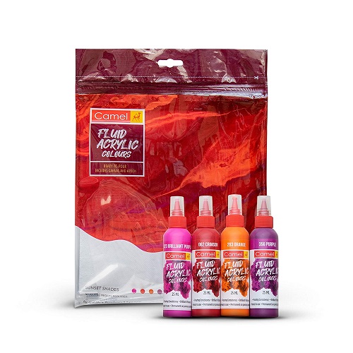 Camel Fluid Acrylic Colours Sunset DIY Kit