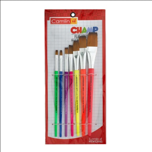 Camlin Champ Brushes Flat (1,2,4,6,8,10,12)