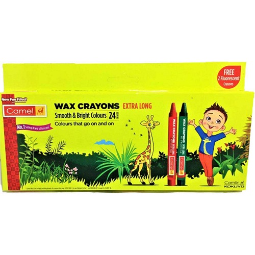 Camlin Wax Crayons Extra Long 24 shades