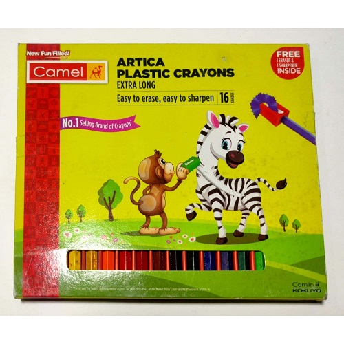 Camlin Artica Plastic Crayons Extra long (16 shades)