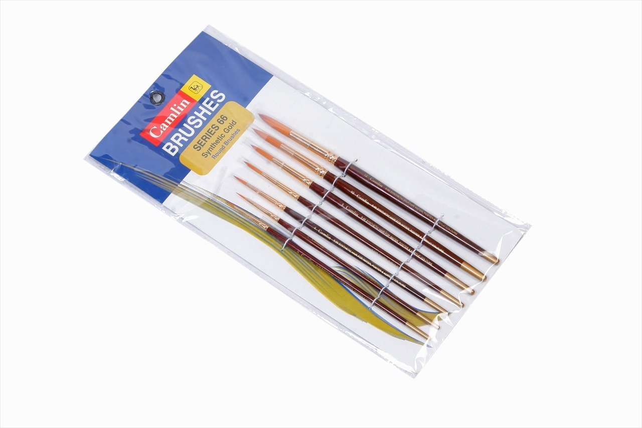 Camlin Brushes Synthetic Gold Round Set of 7