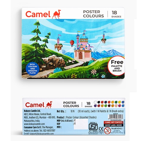 Camlin Student Poster Color 10ml Each (18 Shades)