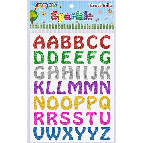 CraftVilla Sparkle Designer Foam Sticker ABC (Code-07)