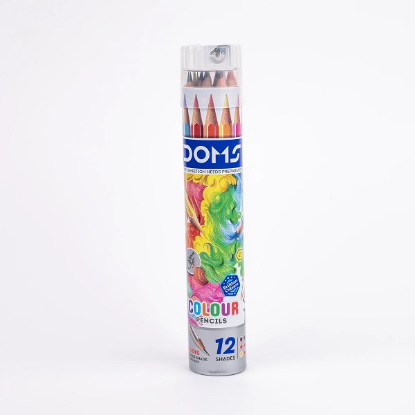 Doms Pencil Colors Full Size 12 Colors 1 Free Tin Can