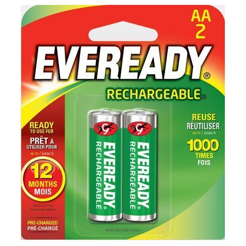 Eveready Recharge AA BP2 600 NIMH Battery (1000 Series)