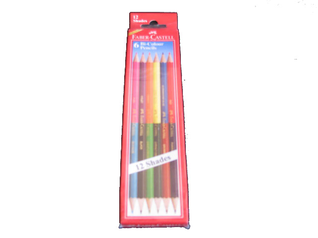 Faber Castell Bi Color Pencils 6 Pencils 12 Shades