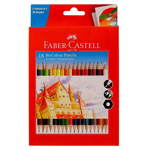 Faber Castell Bi Color Pencils 18 Pencils 36 Shades