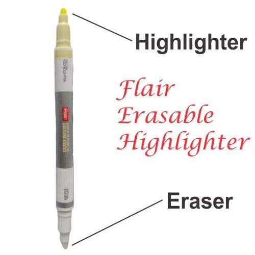 Flair Erasable Highlighter Chiesel Tip 4mm/1mm