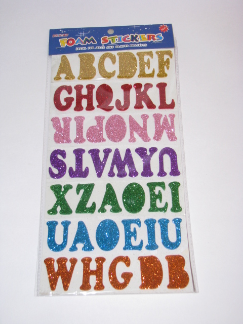 Glitter Foam Capital Alphabet Sticker Assorted