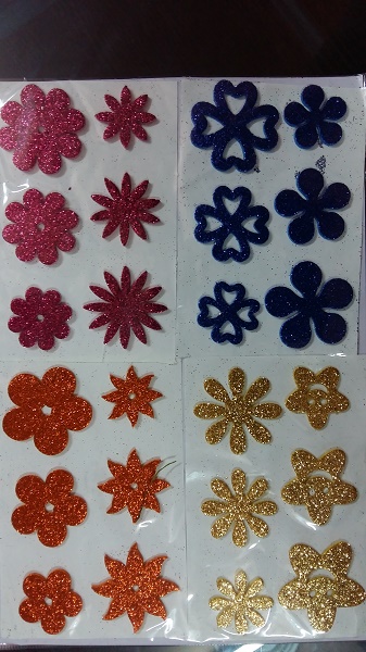 Glitter Foam Sticker Flower Assorted