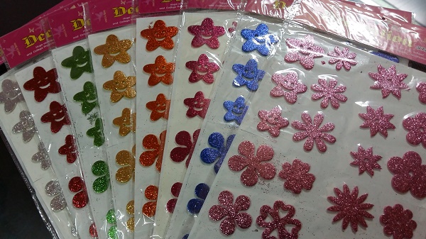 Glitter Foam Sticker Flower Assorted