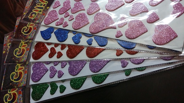 Glitter Foam Sticker Hearts