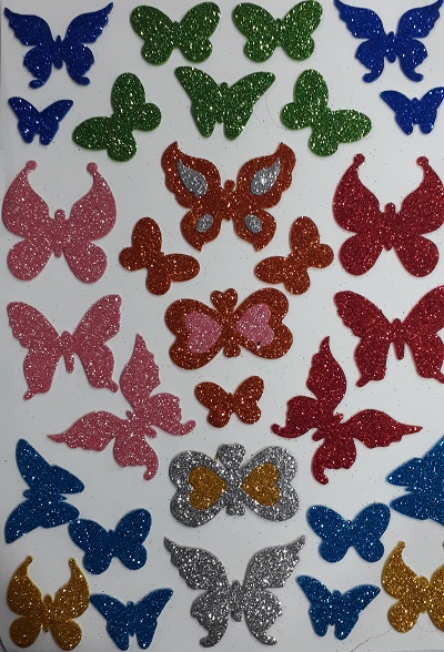 Glitter Foam Sticker A4 - Butterfly