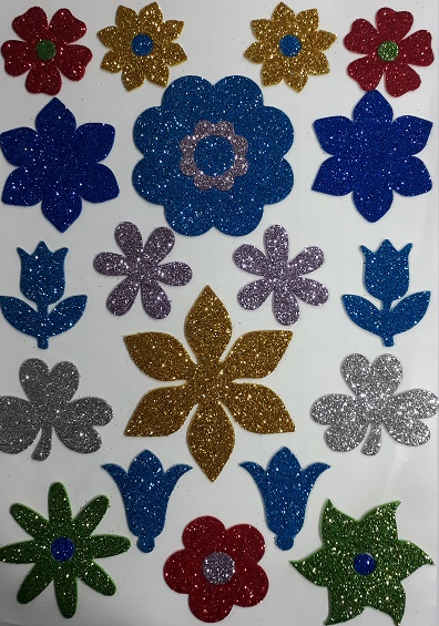 Glitter Foam Sticker A4 - Petals
