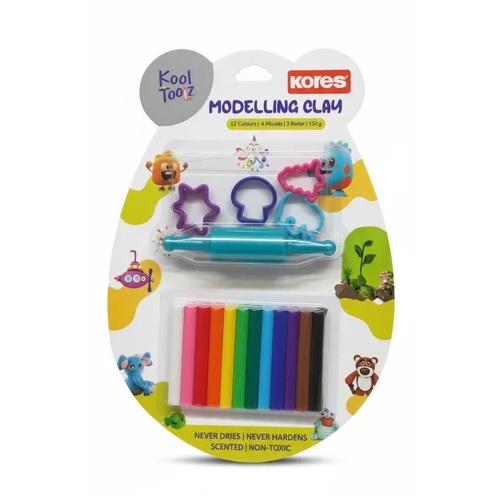 Kores Modelling Clay Non Dry 12 Shade 150 gms