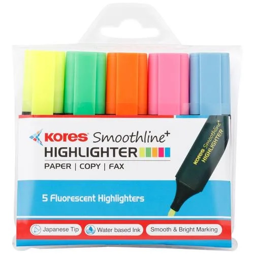Kores Smoothline Highlighter Pen Assorted