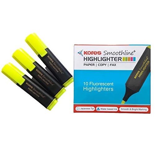 Kores Smoothline Highlighter Pen Yellow