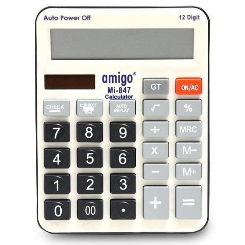 Mi-847 Calculator 12 digit Check & Correct