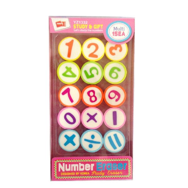 Number Eraser set of 15
