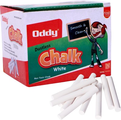 Oddy Dustless White Chalk 100 Pcs