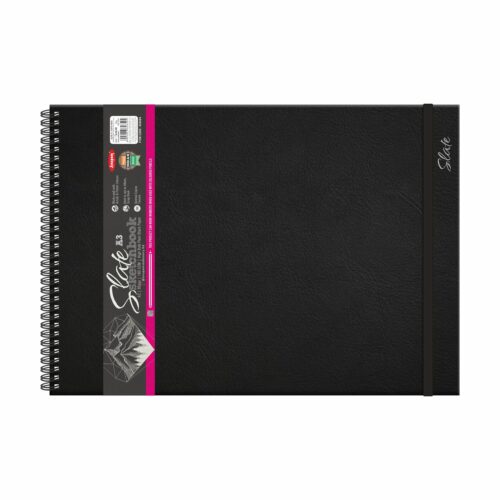 SLATE Drawing Book WireO Black Paper 80 Pgs-A5