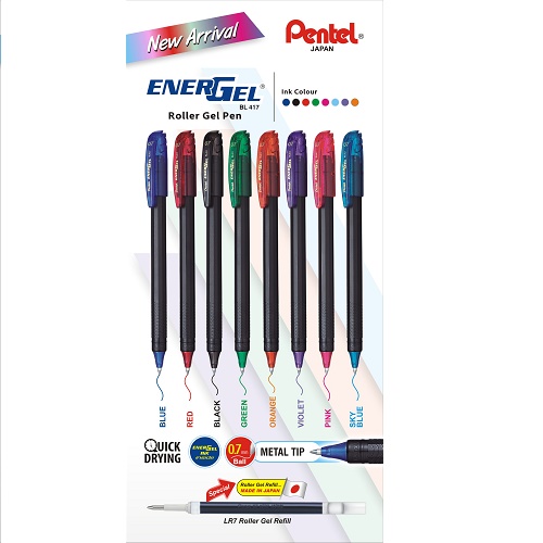 Pentel Energel Roller Pen BL417 Set of 8