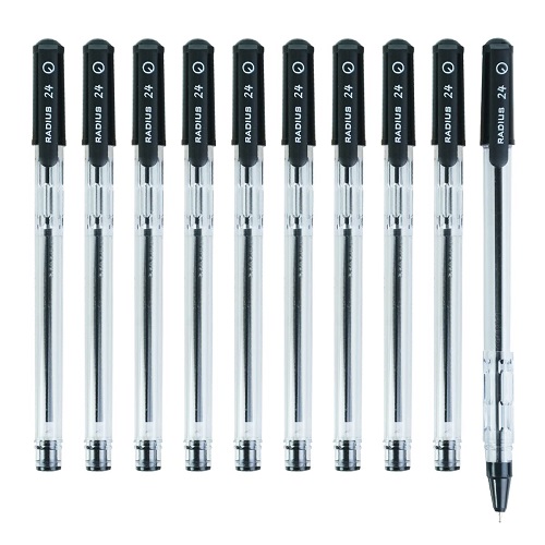 Radius 24 Ball Pen Pack of 10 Black