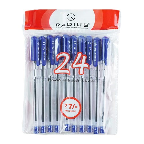 Radius 24 Ball Pen Pack of 10 Blue