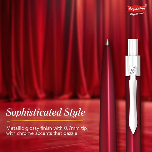 Reynolds Iconic M Classic Metal Ball Pen (Red Body)