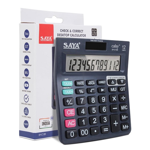 Saya SY-C120 Check and Correct Classic Desktop Calculator