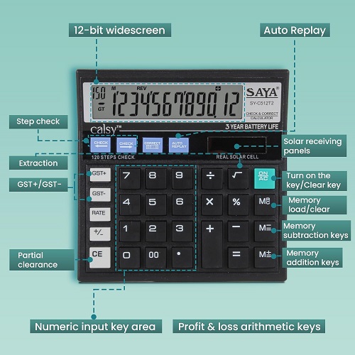 Saya SY-C512T2 Check and Correct Basic Desktop Calculator