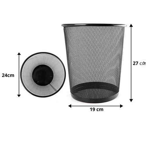 Saya Metal mesh dustbin Black