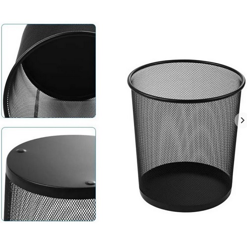 Saya Metal mesh dustbin Black