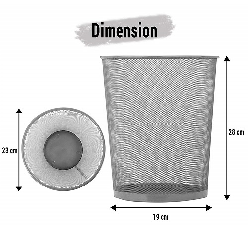 Saya Metal mesh dustbin Silver