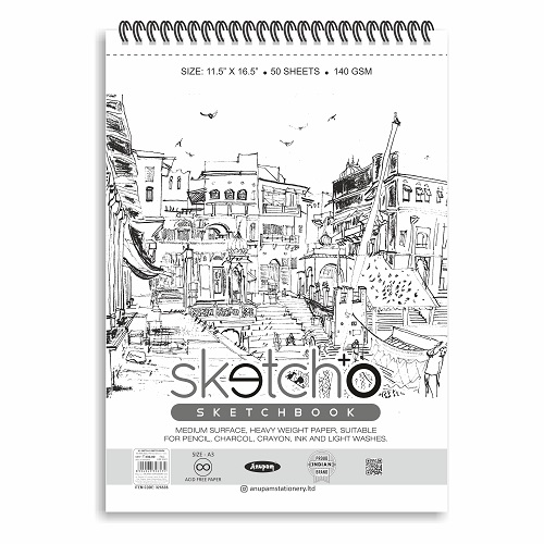SketchO Sketch Book Soft Cover 50Sheets- 140 Gsm - A5