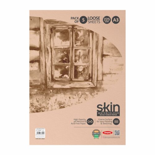 Skin WC Paper Pack Beige Toned 225Gsm - 5 Shts - A3