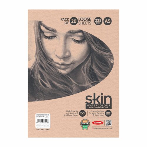 Skin WC Paper Pack Beige Toned 225Gsm - 20Shts - A5