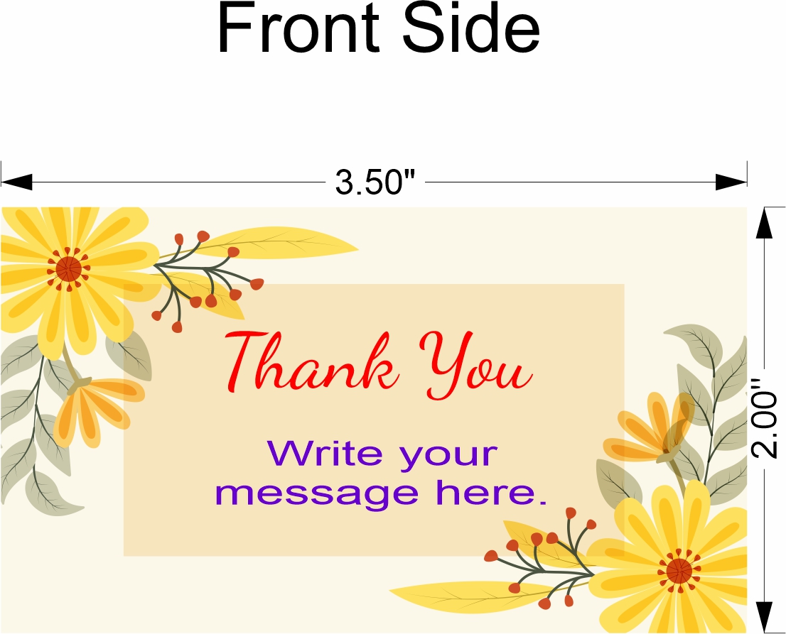 Customized Thank you Cards 3.5x2.0 inch 50 pcs - Style 2