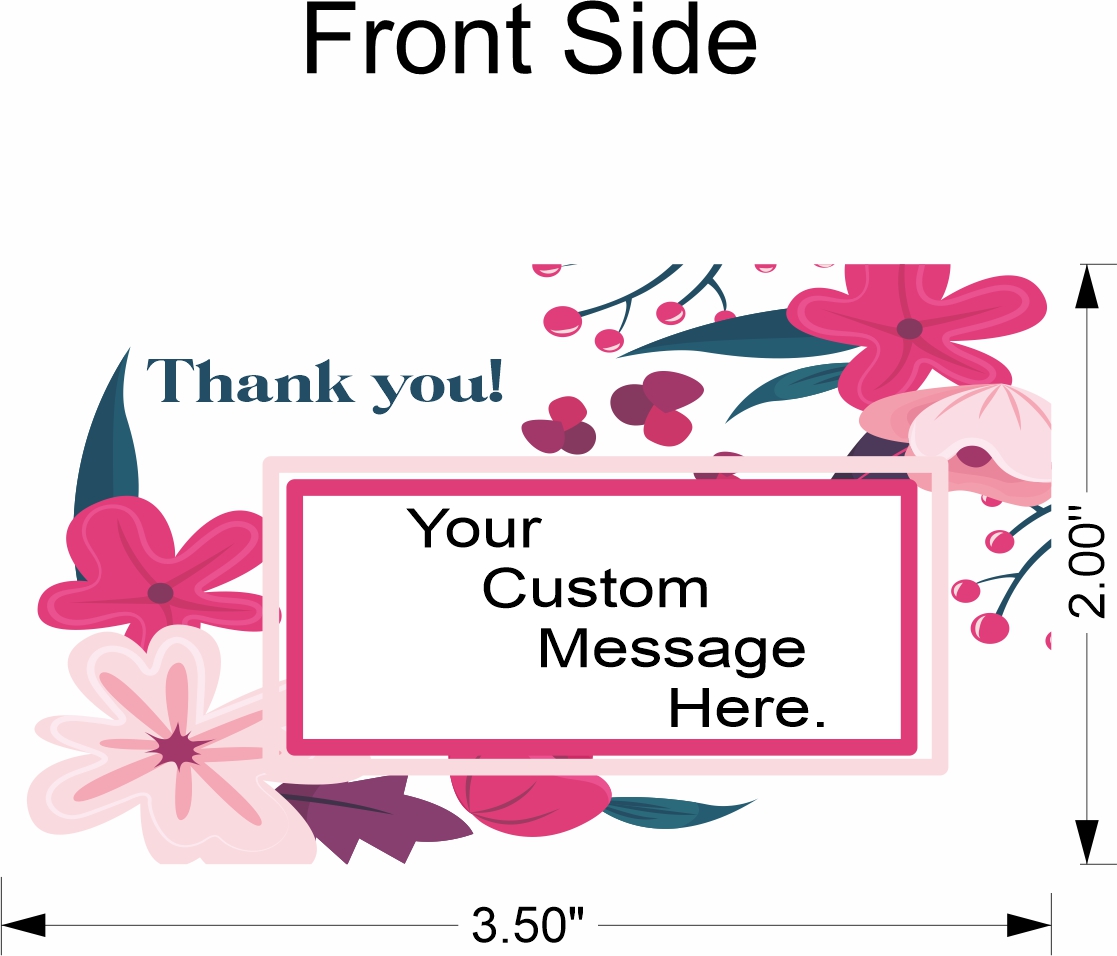 Customized Thank you Cards 3.5x2.0 inch 50 pcs - Style 4