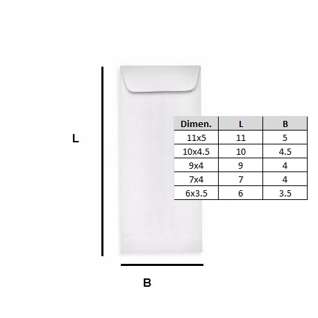 White Envelope 10x4.5 Pack of 50