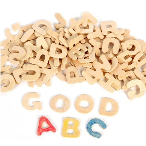 Plain Wooden Alphabets Set (5 Pcs Each) Letters 5 cm