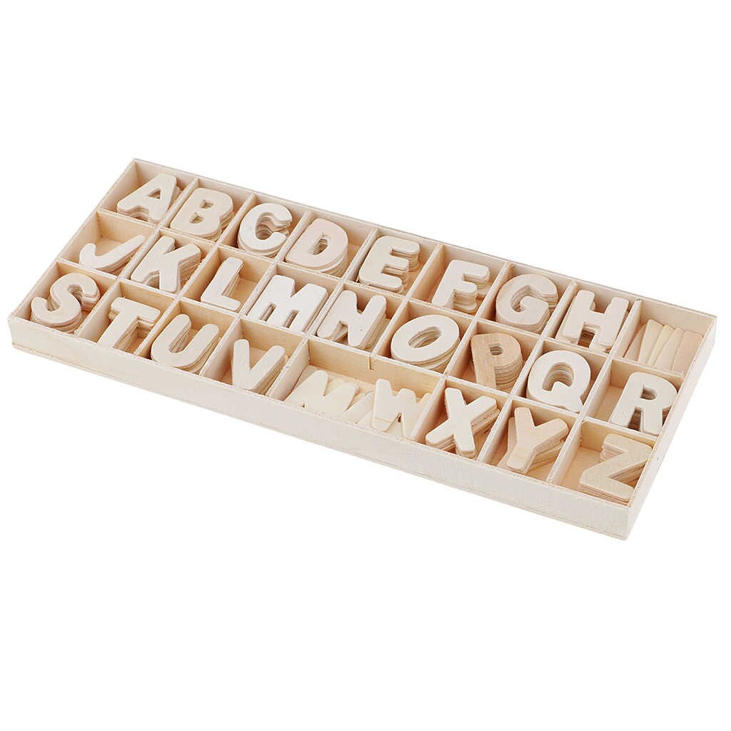 Plain Wooden Alphabets Set (5 Pcs Each) Letters 3 cm