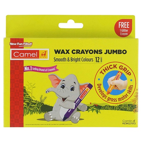 Camlin Wax Crayons Jumbo (12 shades)