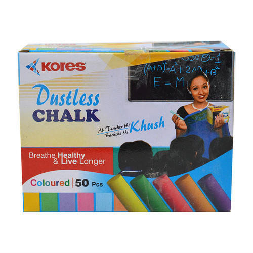 Kores Dustless Color Chalk Pack of 50 pcs