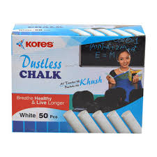 Kores Dustless White Chalk Pack of 50 pcs