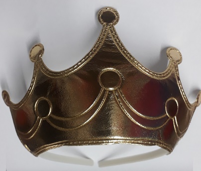 Crown with plastic band - Golden